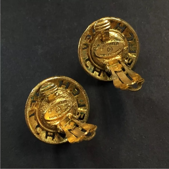 CHANEL Logo Faux Pearl & Gold Tone Earrings - Picture 5 of 8